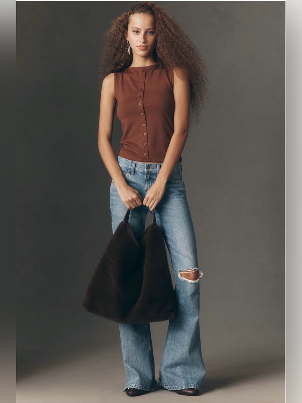 Maeve Button-Front Tank Top